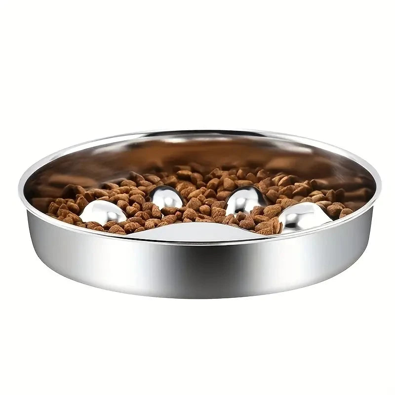 Premium Stainless Steel Pet Bowl Cervical Spine Protection for Dogs & Cats Pet Choke and Choke Prevention Slow Food Bowl