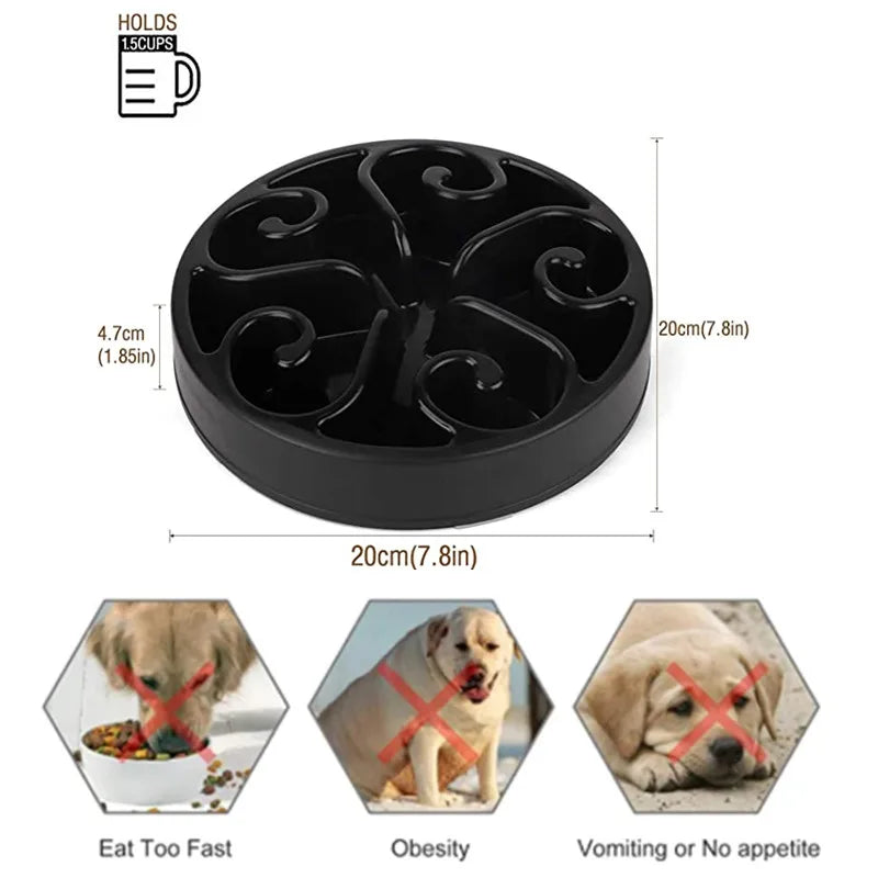 Pet Dog Slow Feeder Bowl Fun Non Slip Anti-Gulping Slower Food Feeding Dishes Eco Dog Bowl for Large Medium Small Dogs Puppy