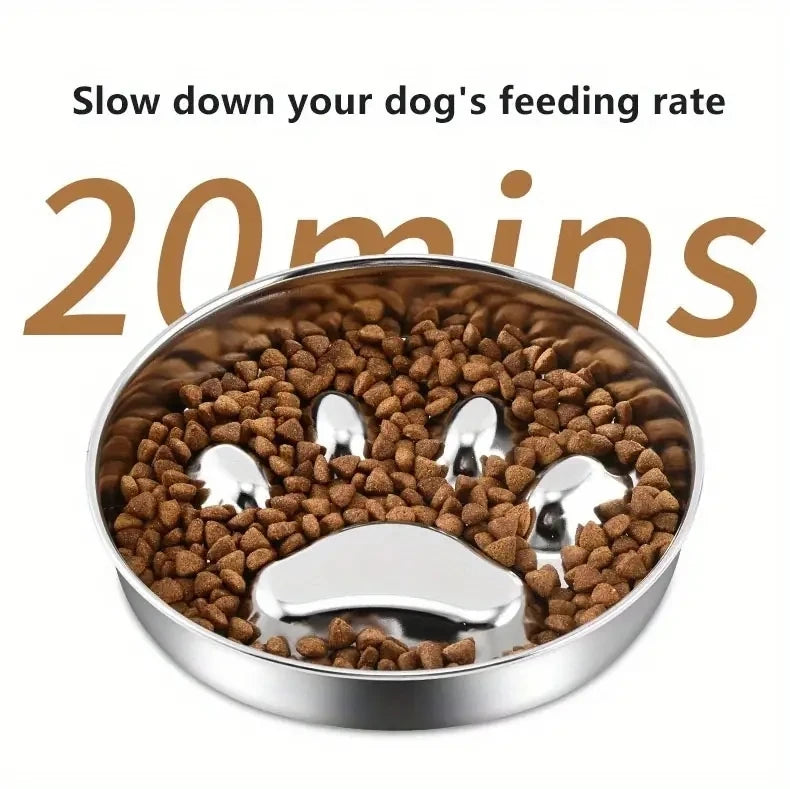 Premium Stainless Steel Pet Bowl Cervical Spine Protection for Dogs & Cats Pet Choke and Choke Prevention Slow Food Bowl