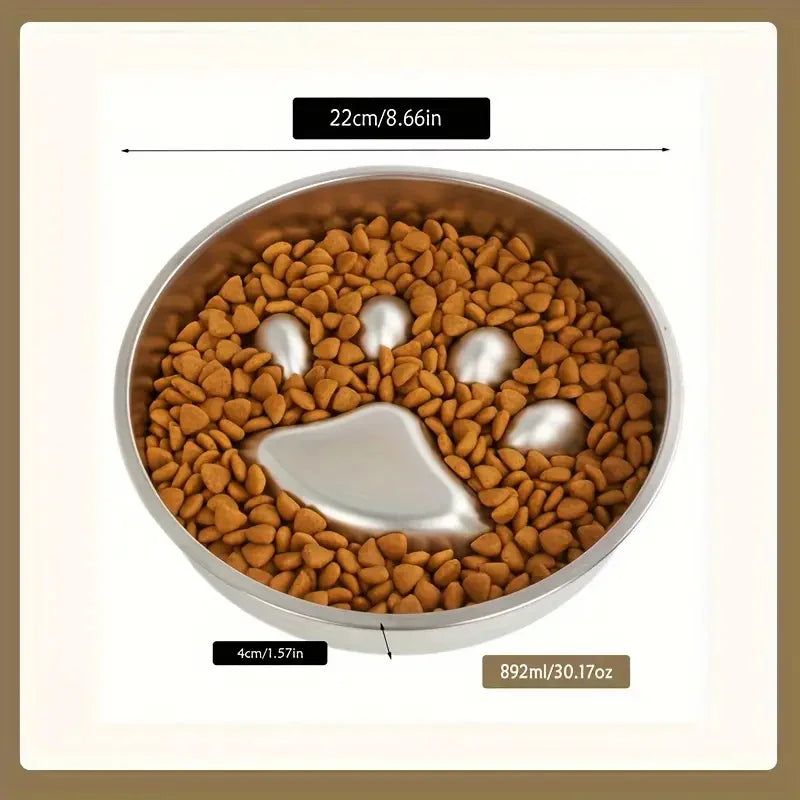 Premium Stainless Steel Pet Bowl Cervical Spine Protection for Dogs & Cats Pet Choke and Choke Prevention Slow Food Bowl